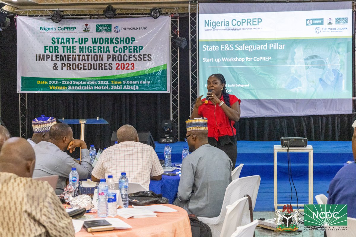 NCDCgov's tweet image. This week, we held a training on the requirements, processes and procedures for implementing the Nigeria COVID-19 Preparedness and Response Project (#CoPREP) for 12 States with approved preparedness plans

#CoPREP is a @WorldBank-funded project aimed at preventing, detecting and