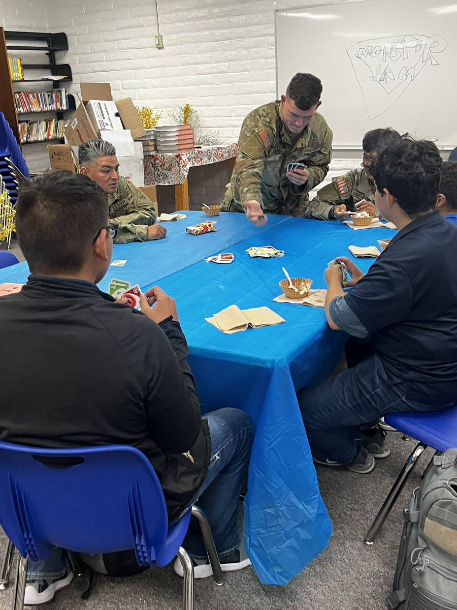 *Late post* Had a super fun Ice Cream Social with our military connected Eagles and our wonderful partners in education guests from Ft. Bliss. Who is up for some for an UNO game and some chocolate ice cream? @GEMS_RSalcido @CoronaAlex_GEMS @GEMS_ParentCtr  #PurpleUp