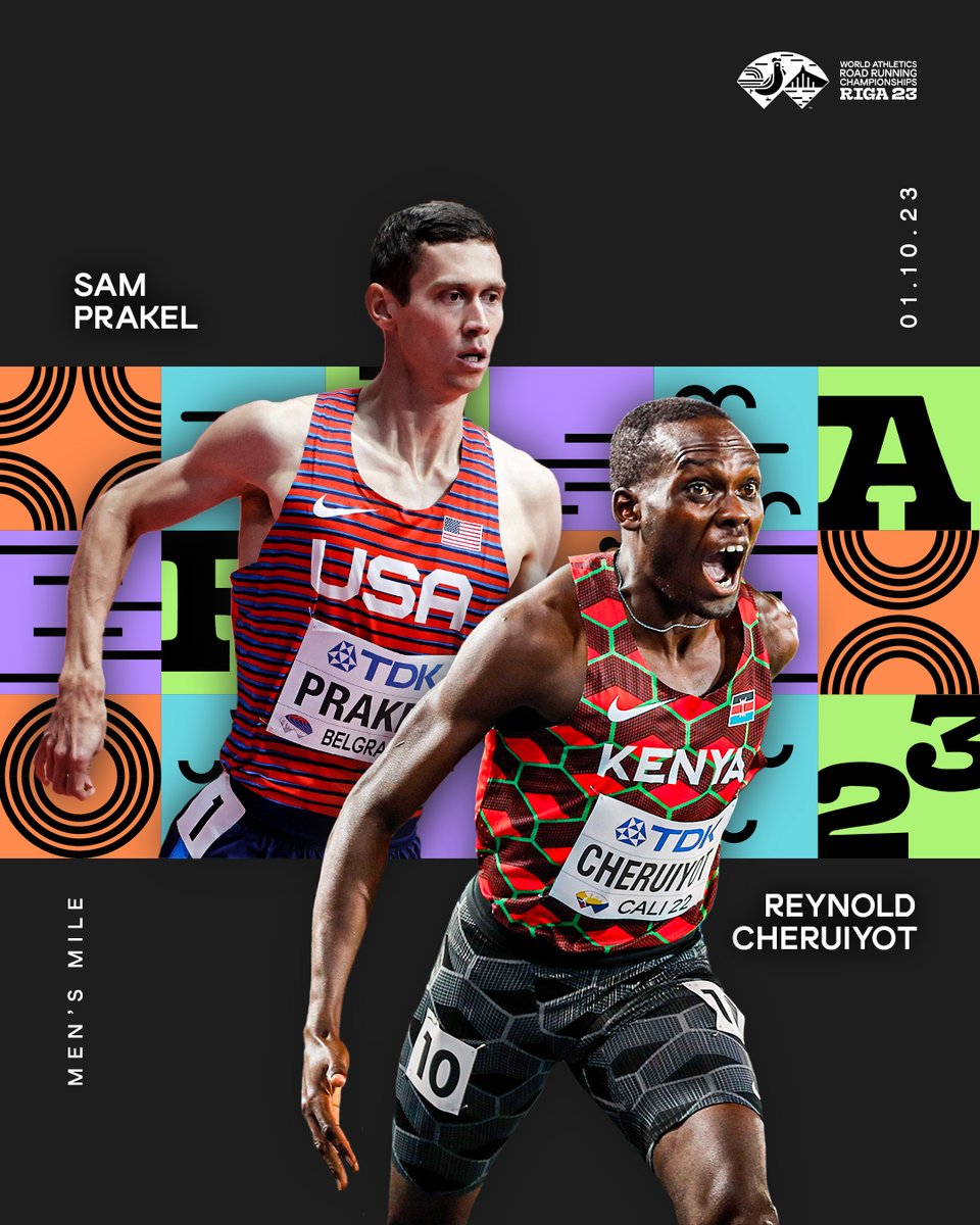 World Athletics (@worldathletics) on Twitter photo Record hunt ๐
Road mile world record-holder <a href="/sprakel10/">Sam Prakel</a> takes on ๐ฐ๐ช's rising star Reynold Cheruiyot in the men's mile at <a href="/WARiga23/">WRRC Riga 23</a> ๐
#WorldRunningChamps Record hunt ๐
Road mile world record-holder <a href="/sprakel10/">Sam Prakel</a> takes on ๐ฐ๐ช's rising star Reynold Cheruiyot in the men's mile at <a href="/WARiga23/">WRRC Riga 23</a> ๐
#WorldRunningChamps
