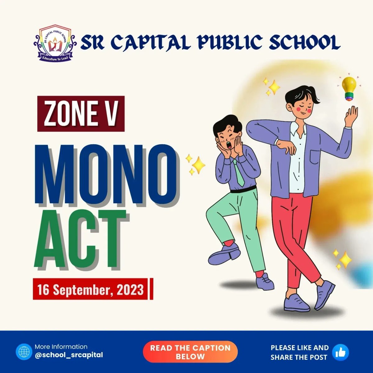 SchoolSRCapital's tweet photo. #srcps #pehlesebehtar shares some exciting news regarding our student, Aditya Bhardwaj. Aditya recently participated in the Zonal V competition held at L.F.P.S. Shivaji Park on September 16, 2023, #thirdposition in the #MonoAct category. #theatre Club head Mrs Pratima Kalra. https://t.co/KMiAl0oDmO