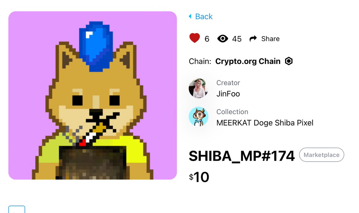 SHIBA_MP#174

crypto.com/nft/collection…

<a href="/cryptocomnft/">Crypto.com NFT</a> <a href="/cryptocom/">Crypto.com</a>
#NFTs   #NFT  #NFTGiveaways #animation #Nコレ #Nコレ大阪 #pixelart #art  #NFTCommunity #NFTcollections   #crofam