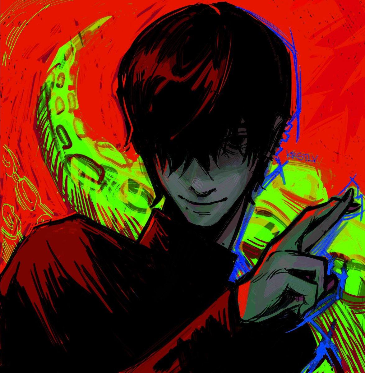 alkyvv's tweet photo. also did this but i feel like purple is his color #chainsawman https://t.co/Eg8LRKHpGP