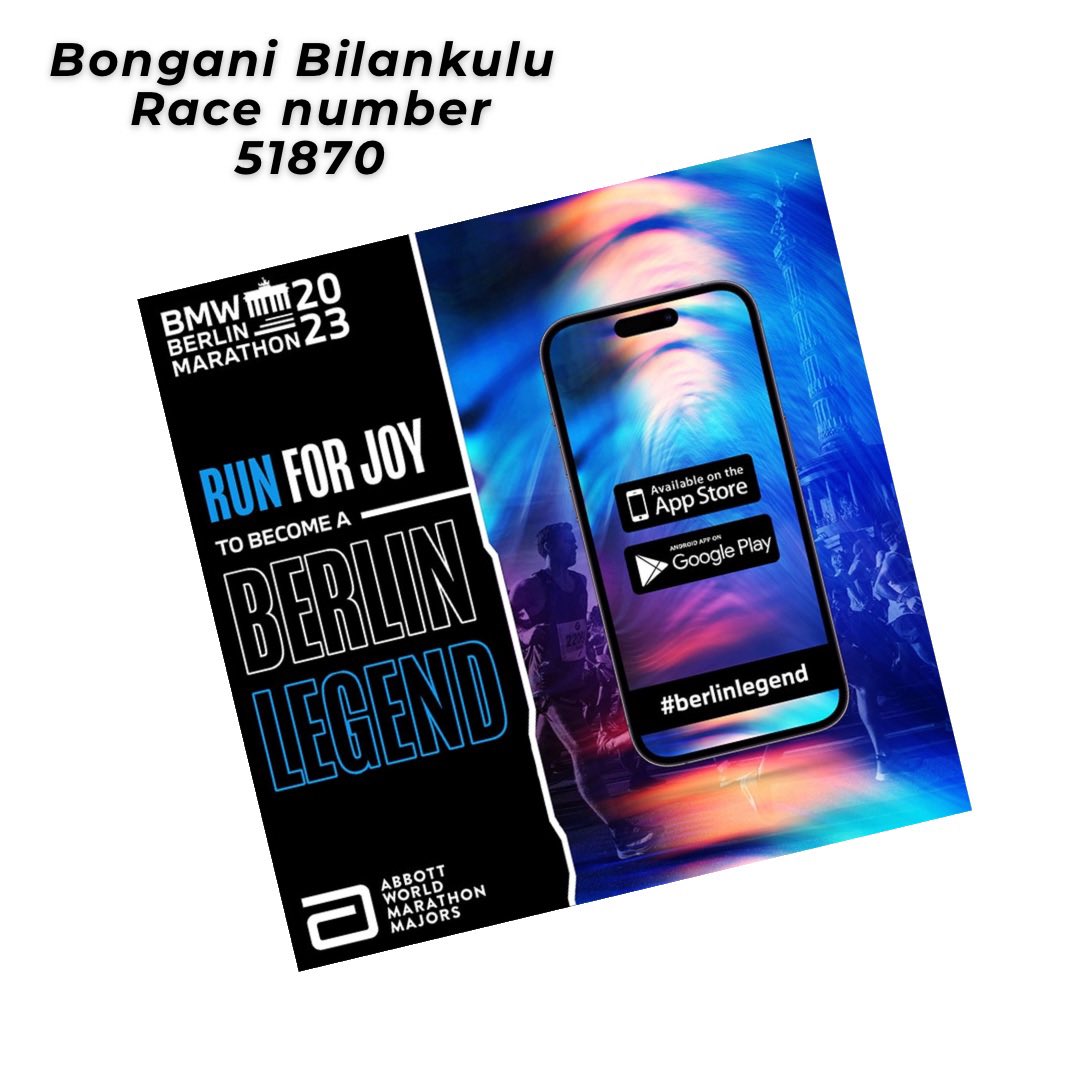 Mhandla_B's tweet image. Counting down the hours ⏳🕥
#runforjoy 
#berlinlegend
