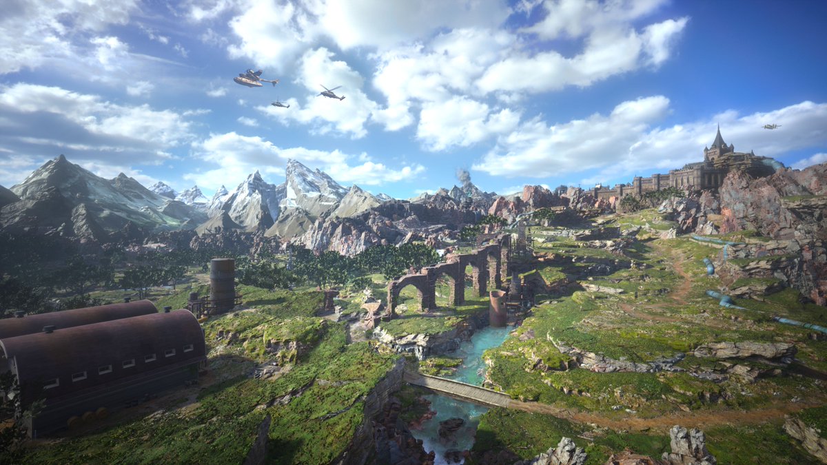 finalfantasyvii's tweet photo. Grasslands - A vast, verdant expanse of land rich with mako. These plains are dotted with smaller outposts and planetary fonts waiting to be discovered. Adventure lies beyond the swamplands, but you'll need to rent a chocobo from the local ranch if you want to cross. #FF7R [1/4] https://t.co/yLezuAjBdM