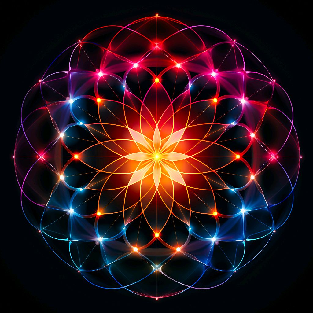 arts_and_farts's tweet image. The math behind the art! Here's an example of Midjourney, creating #p5js style sketch, generating an abstract pattern with overlapping circles, triangles, and neon palette. #generativeart #codingcreativity #sketchSaturday #midjourney