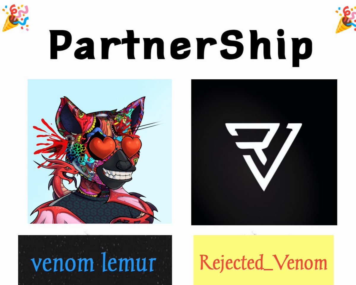 Venom Lemur Lounge (@venomlemur) on Twitter photo 🎉Partnership Giveaway 🎉
Venom Lemur x Rejected_Venom
🏆 5x Whitelist Venom Lemur
👇To Enter:
1⃣ Follow <a href="/VenomLemur/">Venom Lemur Lounge</a> & @Rejected_Venom
2⃣ Like and Retweet
3⃣ Tag 3 frens
⏰48 hrs
#VenomFoundation #VenomNetwork #VenomPunks #ShowOffs #NFTs #NFTCommunity 🎉Partnership Giveaway 🎉
Venom Lemur x Rejected_Venom
🏆 5x Whitelist Venom Lemur
👇To Enter:
1⃣ Follow <a href="/VenomLemur/">Venom Lemur Lounge</a> & @Rejected_Venom
2⃣ Like and Retweet
3⃣ Tag 3 frens
⏰48 hrs
#VenomFoundation #VenomNetwork #VenomPunks #ShowOffs #NFTs #NFTCommunity