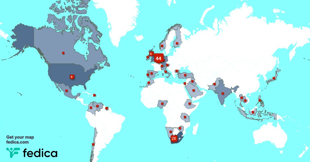 Special thank you to my 1 new followers from South Africa last week. fedica.com/!Boogschutter10