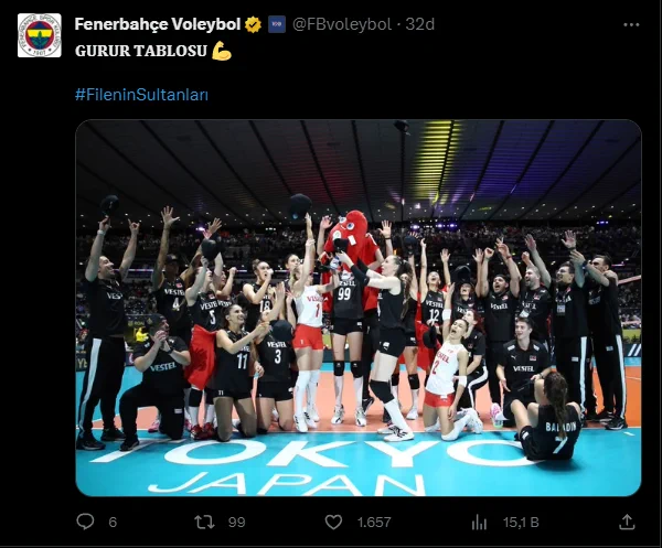 🏐 Galatasaray kendi oyuncusunu tebrik ederken, Fenerbahçe tüm sporcuları tebrik etti. 

ARAMIZDA BÜYÜK BİR FARK VAR!