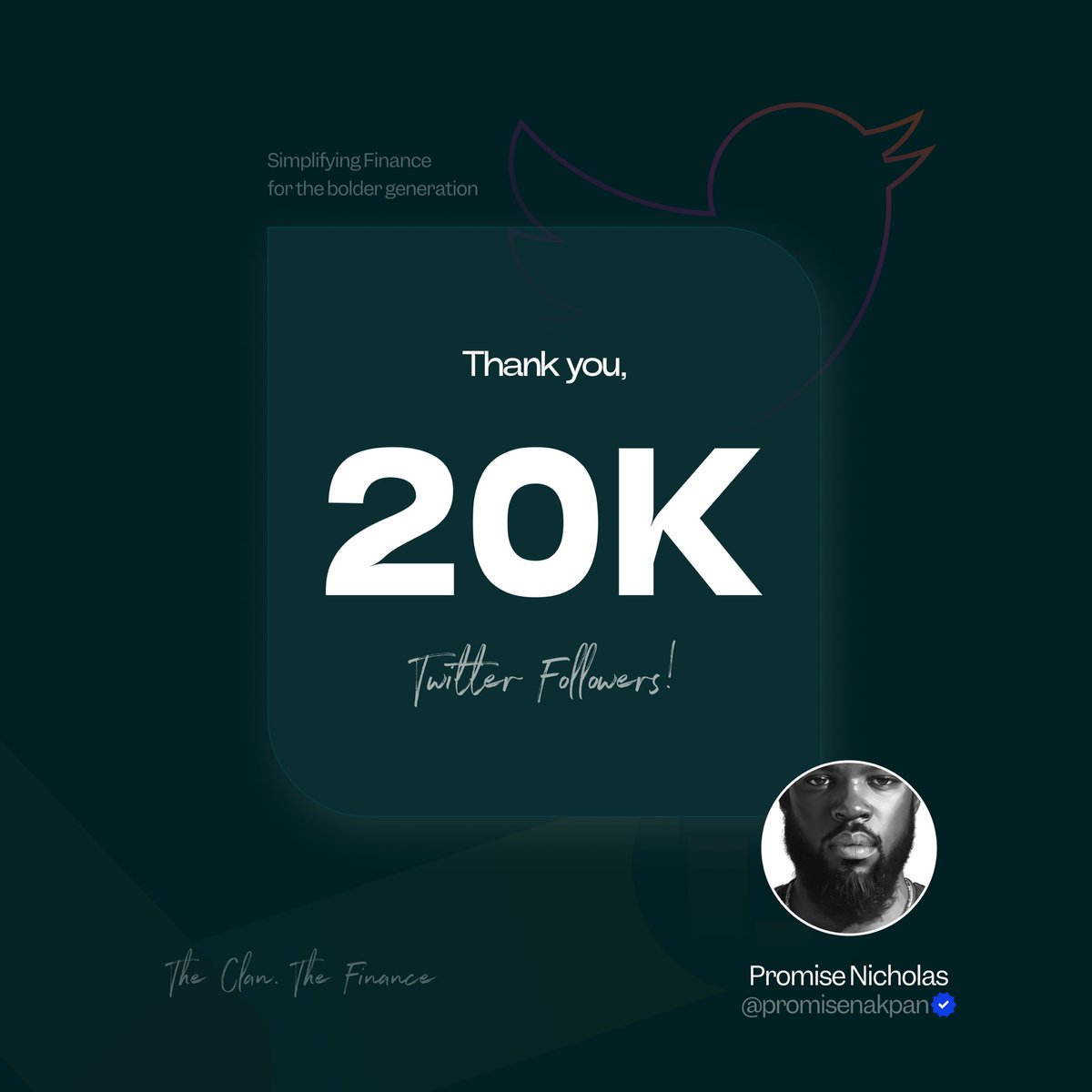 promisenakpan's tweet photo. Thank you 20K family 🫶🏾

Let's keep growing 🍾 https://t.co/62CneV7TKT