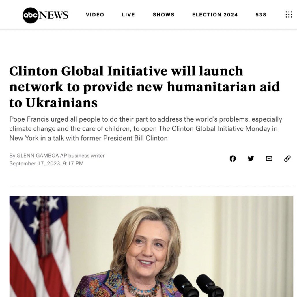 @TaraBull808 The Clintons are at it again! They're grabbing their piece of the Ukraine money pie, just like everyone else. Remember Haiti? Same game, different place.