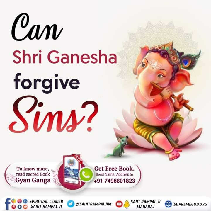 Lord Ganesha is widely adored, but Adi Ganesha is the Supreme Creator and the bestower of salvation. Unveil the mysteries of their significance! For more information, please read the book Gyan Ganga.' #RealKnowledgeOf_AadiGanesha