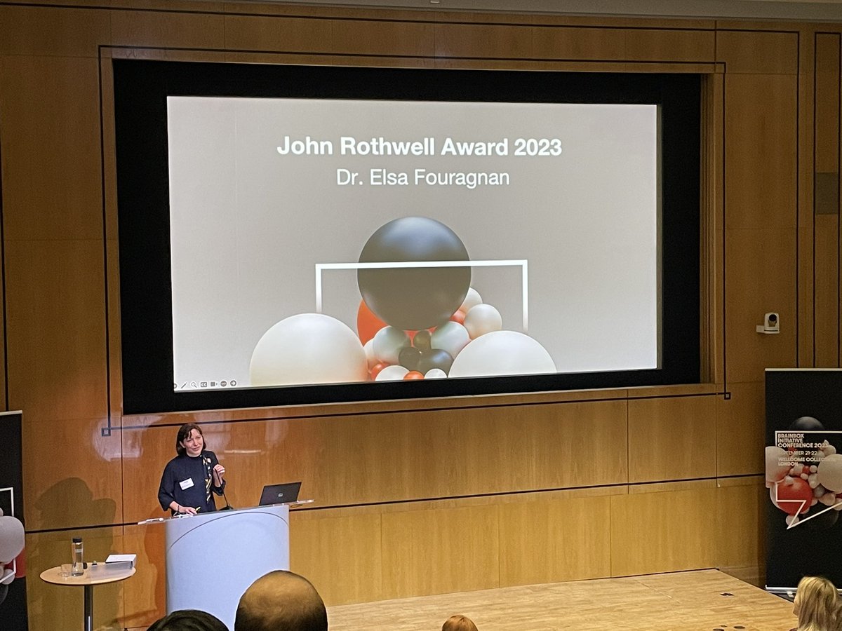 The John Rothwell award recognizes  someone reaching the peak of their career. I'm pretty sure this is just the beginning. Thank you @EFouragnan for advancing the field #focusedultrasound #brainstimulation #brainbox @Brainbox_Init