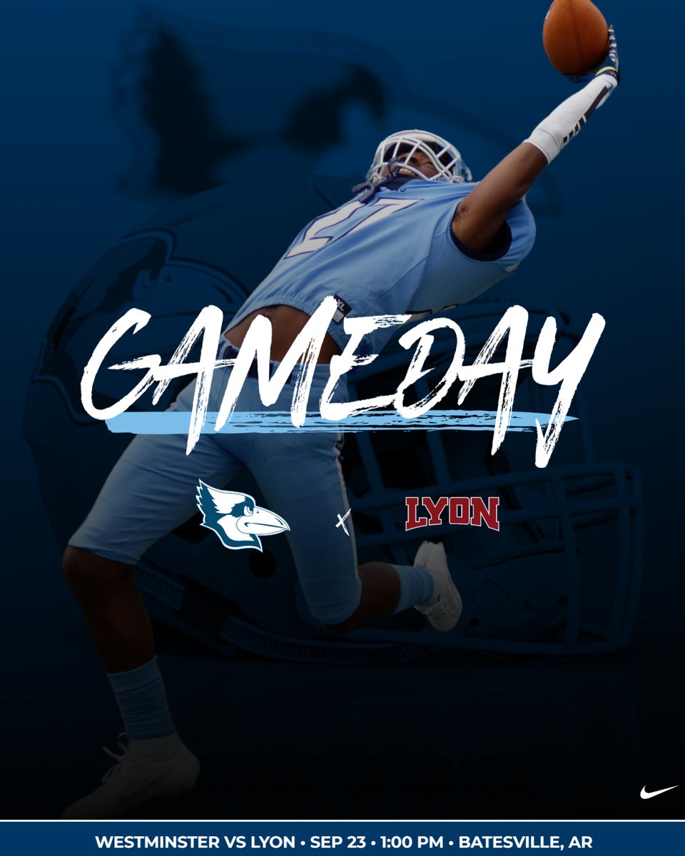 🏈Week 4!🏈
Westminster Blue Jays Football
📍Batesville, AR 
🆚Lyon College
⌚️1:00 PM
📺team1sports.com/lyonscots/
📊lyonscots.com/sidearmstats/f…