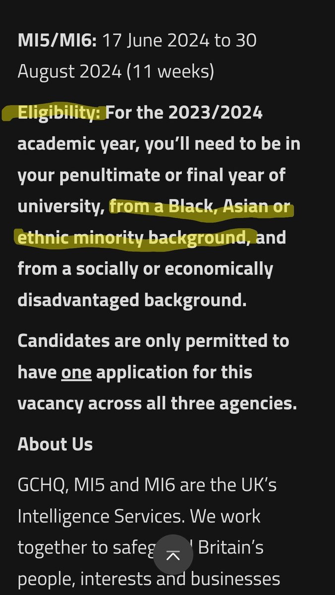 AkkadSecretary's tweet photo. More direct discrimination against whites.

Thanks intelligence service, really making us want to support you. https://t.co/o97aUGCGKf