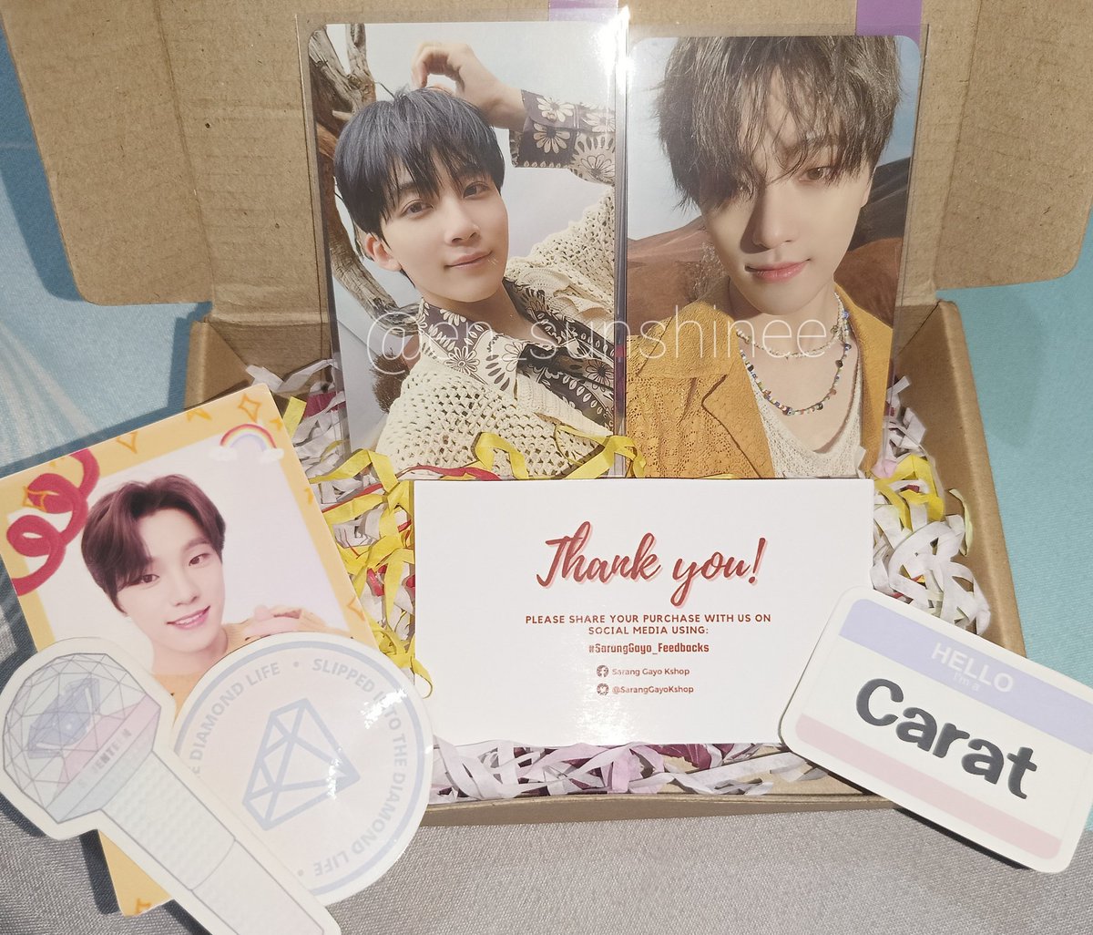 en_sunshinee's tweet photo. ~.qβ * κ°πκ± #sunshinee_mails
my jeonghan and dino fts pcs are finally here!! tysm @SarangGayoKshop π
sorry for the late feedback γ
γ
ββ β*Λ... #SarangGayo_Feedbacks https://t.co/PJL2x7UrjO