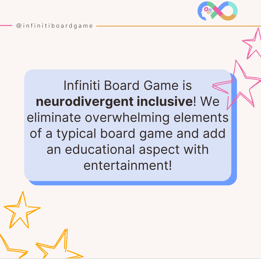 InfinitiBoard's tweet photo. Take a look at Infiniti Board Game, the first board game that is inclusive of the #Neurodivergent community. Available soon. https://t.co/EST9M5UAf2