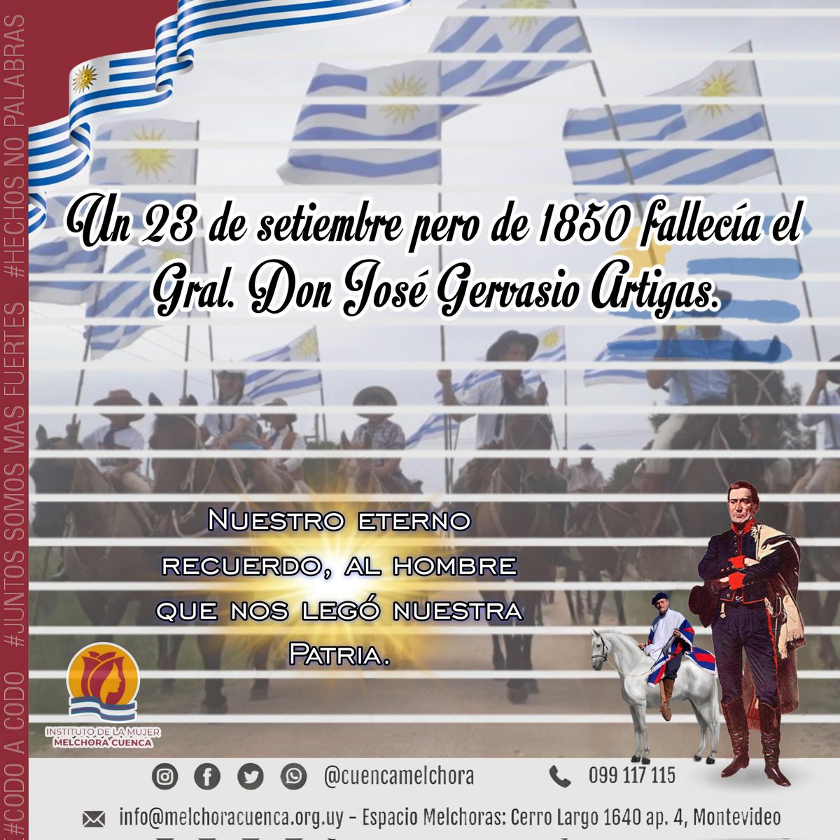 CuencaMelchora's tweet image. Nuestro homenaje eterno.
#codoacodo
#juntossomosmasfuertes
#historiadelapatria
@GuidoManiniRios @IreneMoreiraUy @Cabildo_UY