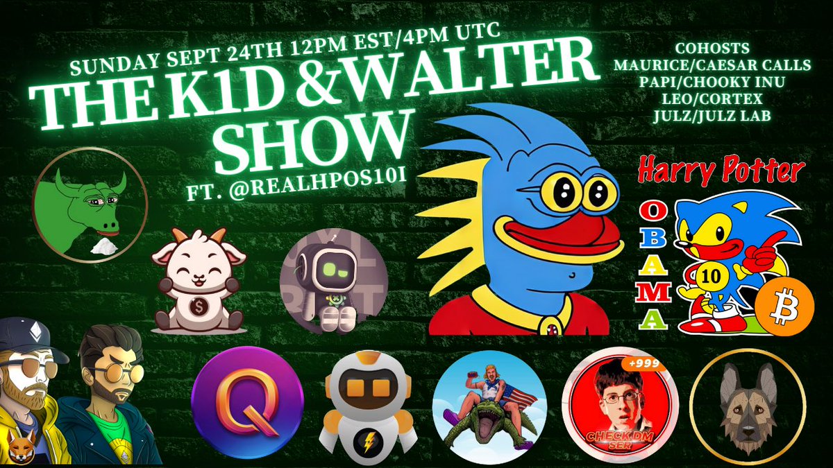 K1d_Crypt0's tweet image. You guys know what time it is! Q3 is coming to end and you know we got the sauce. @WALTER_DEFI and I have another bangity bang bang banger hot out the oven! 
Smash this reminder you legends!!!
👇👇👇👇👇
 

We have some legends cohosting with us this week…