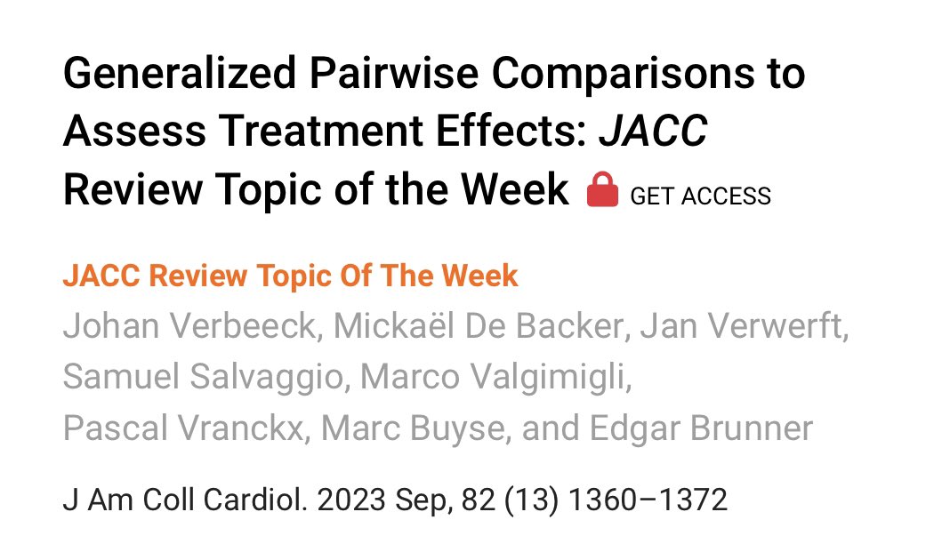 ▶️The win ratio: explained by statisticians for clinicians in @JACCJournals Honor to be involved! jacc.org/doi/abs/10.101…