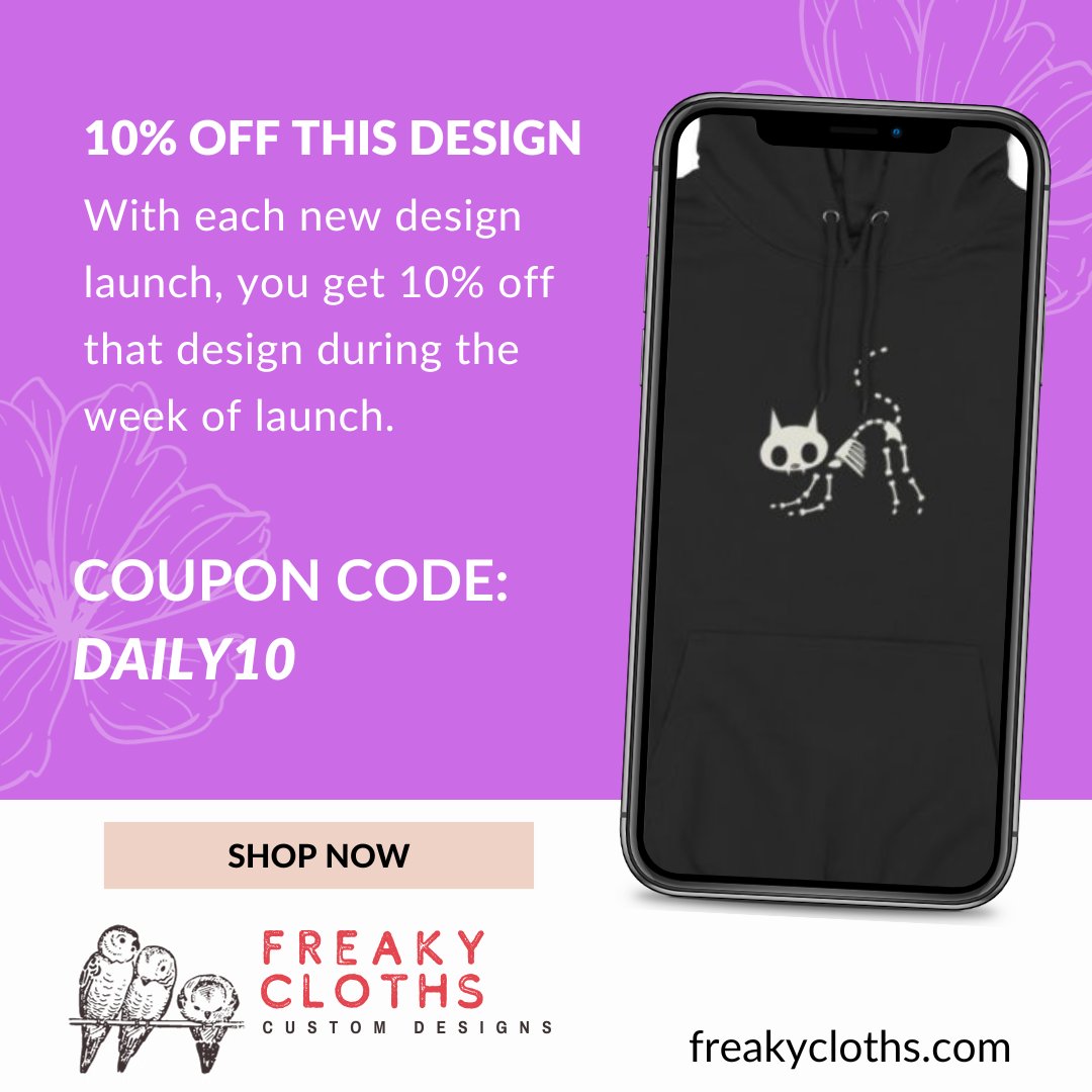 🖤💀 Meet our "Bony Whiskers Skeleton Kitty Hoodie" – where feline meets spooky! Cozy up in unique style this autumn. 🍂🐱 #SkeletonKitty #FallFashion

🛍️ Get yours before they're ghosted!

freakycloths.com/product/bony-w…