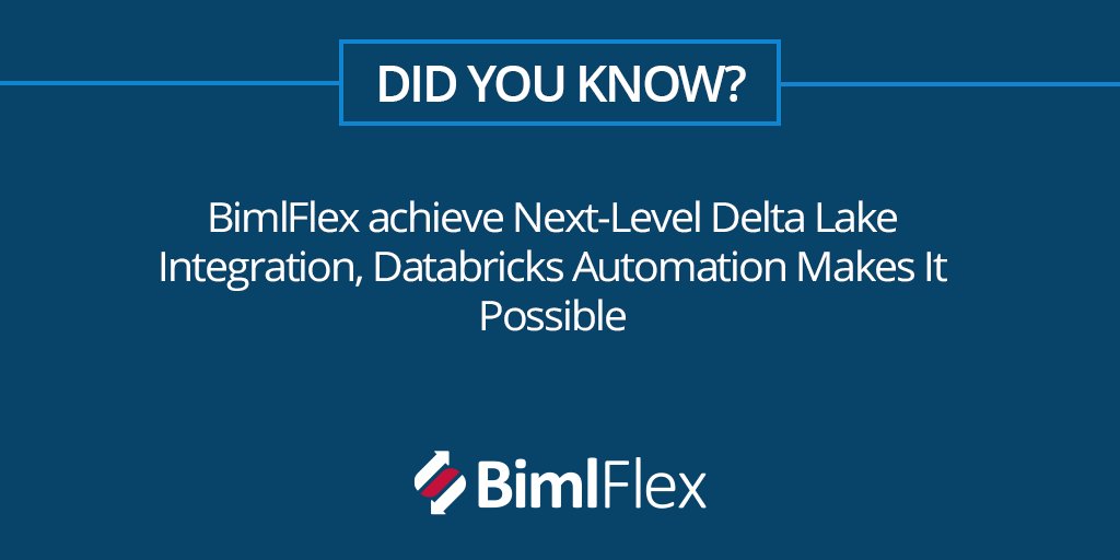 BimlScript's tweet image. Did you know #BimlFlex can make next-level #DeltaLake integration possible with #Databricks Automation? #biml