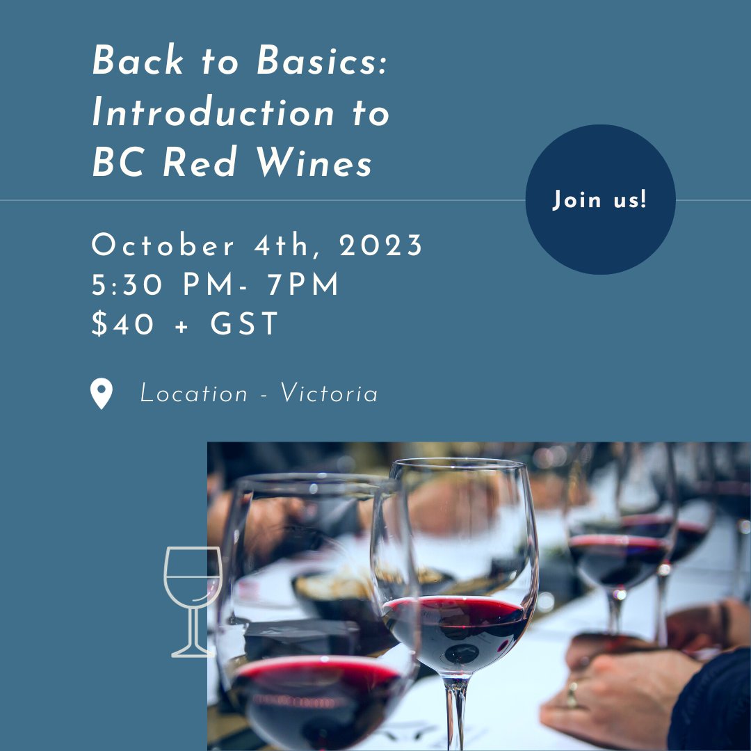 Exciting upcoming events in Victoria! 
Sept 28th➡️ Join us for a special tasting featuring Wines of Bodegas Salentein and paired with House of Boateng's canapes menu!
Oct 4th ➡️Learn about BC's best Red Wine varietals found throughout BC. All knowledge levels are welcome!