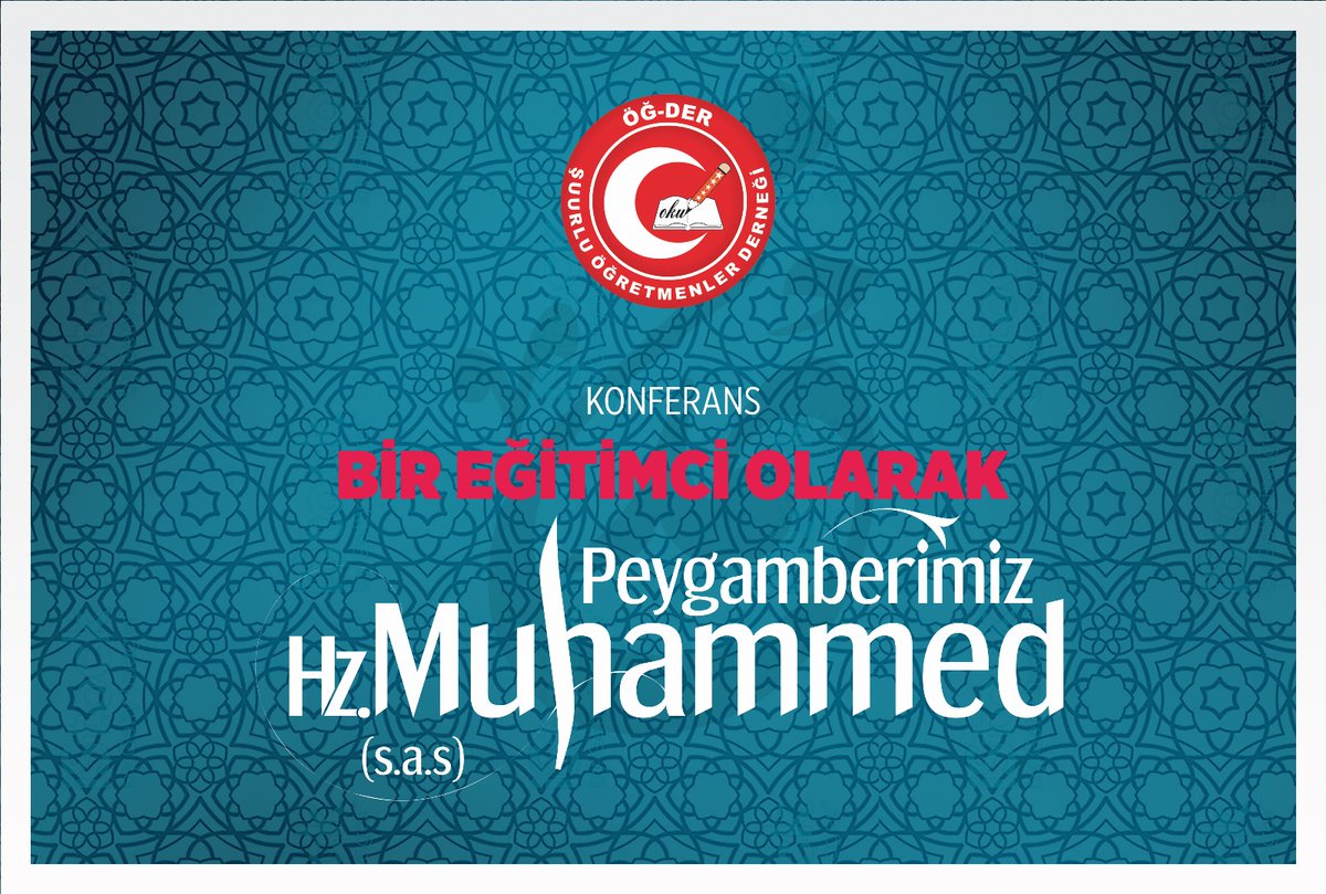 <a href="/SuurluOgretmen/">ÖĞ-DER</a> ler Derneği Ankara Şubemizin  "Bir Eğitimci Olarak Peygamber Efendimiz" konferansımız da sizleride aramızdan görmekten mutluluk duyarız 

Şakir ESER 
Ankara Şube Başkanı

Konuşmacı: <a href="/mbakiozturk/">Dr. Mehmet Baki ÖZTÜRK</a>
26 Eylül 2023 Salı 17.30
Eryaman Halk Eğitim Merkezi
Etimesgut-Ankara