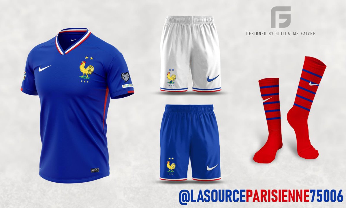 ActuFoot_'s tweet photo. La tenue complète de l’équipe de France pour l’Euro 2024. 🇫🇷👀

📸 @lasource75006 https://t.co/CKJmzxYV5F