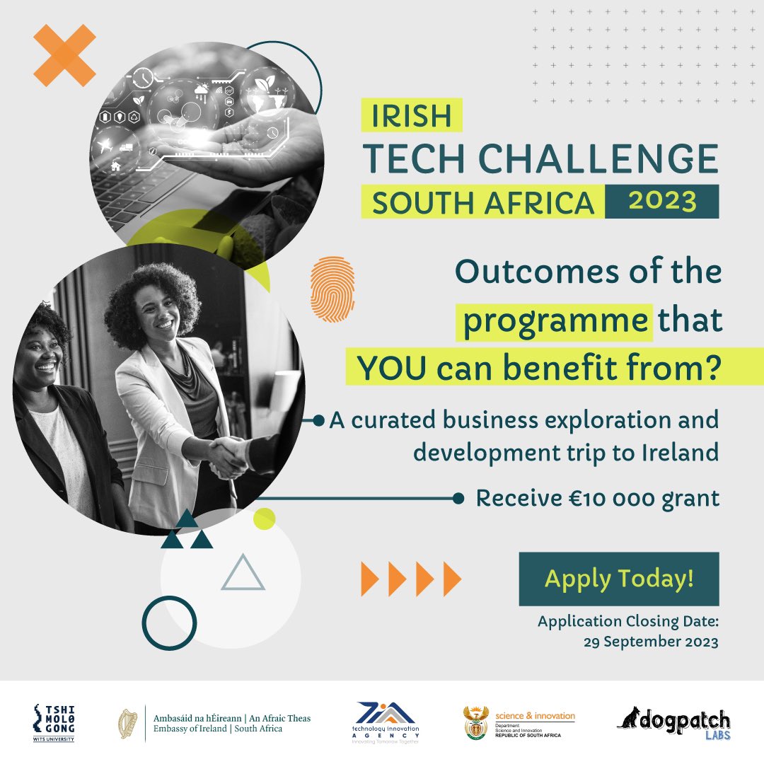 It’s Rugby World Cup season &amp; as the Springboks &amp; Ireland square up tonight, other things between the two countries are not competitive but collaborative.

Apply for the Irish Tech Challenge SA below 👇 
🔗: buff.ly/44vseHi
📆: 29 Sep 2023

#RSAvIRE #RWC2023