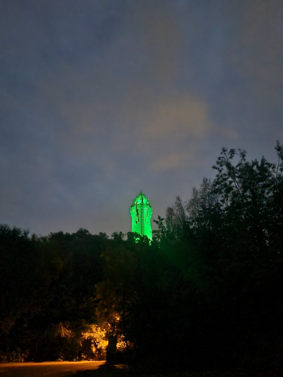 alva_asn's tweet image. A beautiful tribute for a special boy. The Wallace Monument is lit up green tonight to pay tribute to Mark Nairns as it would have been his 19th birthday yesterday. We miss Mark everyday and his family are always in our thoughts. 🌟