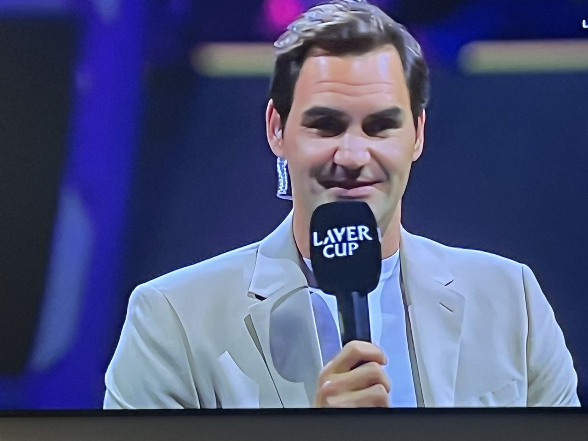 The legend Mr. <a href="/rogerfederer/">Roger Federer</a> at the <a href="/LaverCup/">Laver Cup</a> asked by Bjorn Borg if he would be interested in becoming Europe’s Team Captain…replies “why not, one day…”. Can’t wait to see him back in the game in one form or another. Fabulous