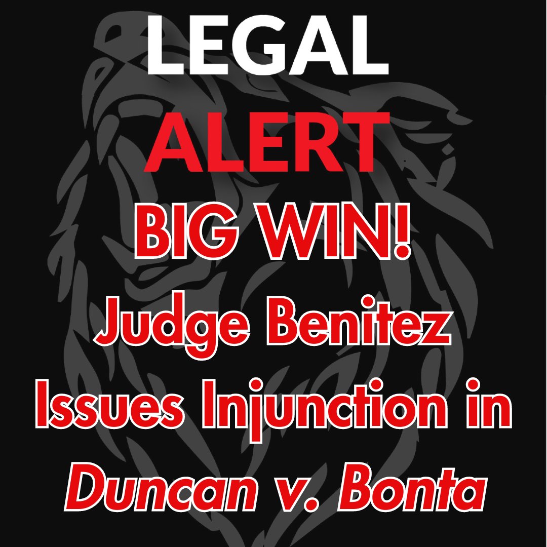 CRPAnews's tweet photo. HUGE WIN in Duncan v. Bonta!  Watch CRAPA TV now for the full story: https://t.co/qJEzH3bM8g https://t.co/4jEucUTlXk