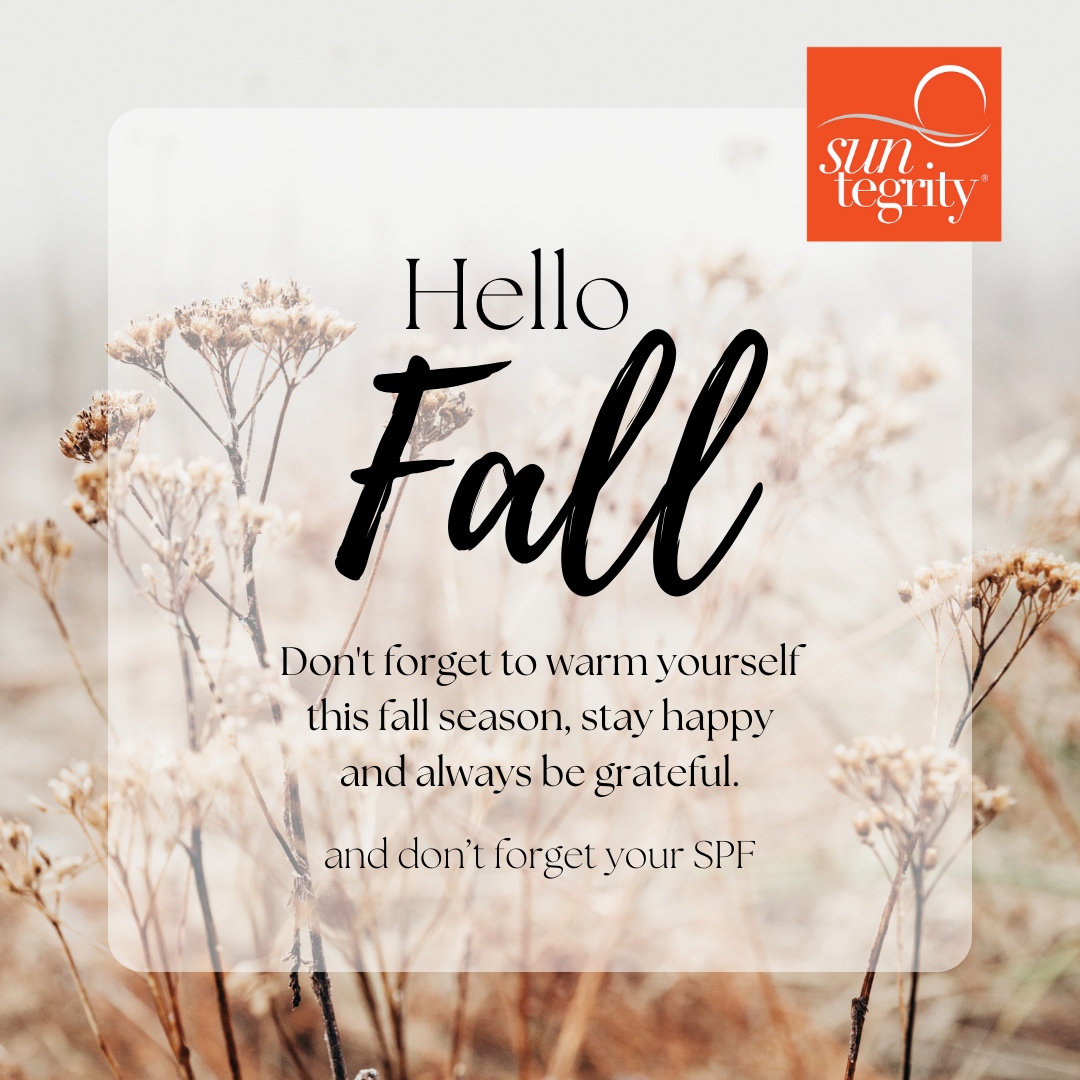A new season means new outdoor activities to enjoy! Make sure your sunscreen habit stays consistent even as temperatures start to drop.

#autumn #sun #newseason #suntegrity #spf
