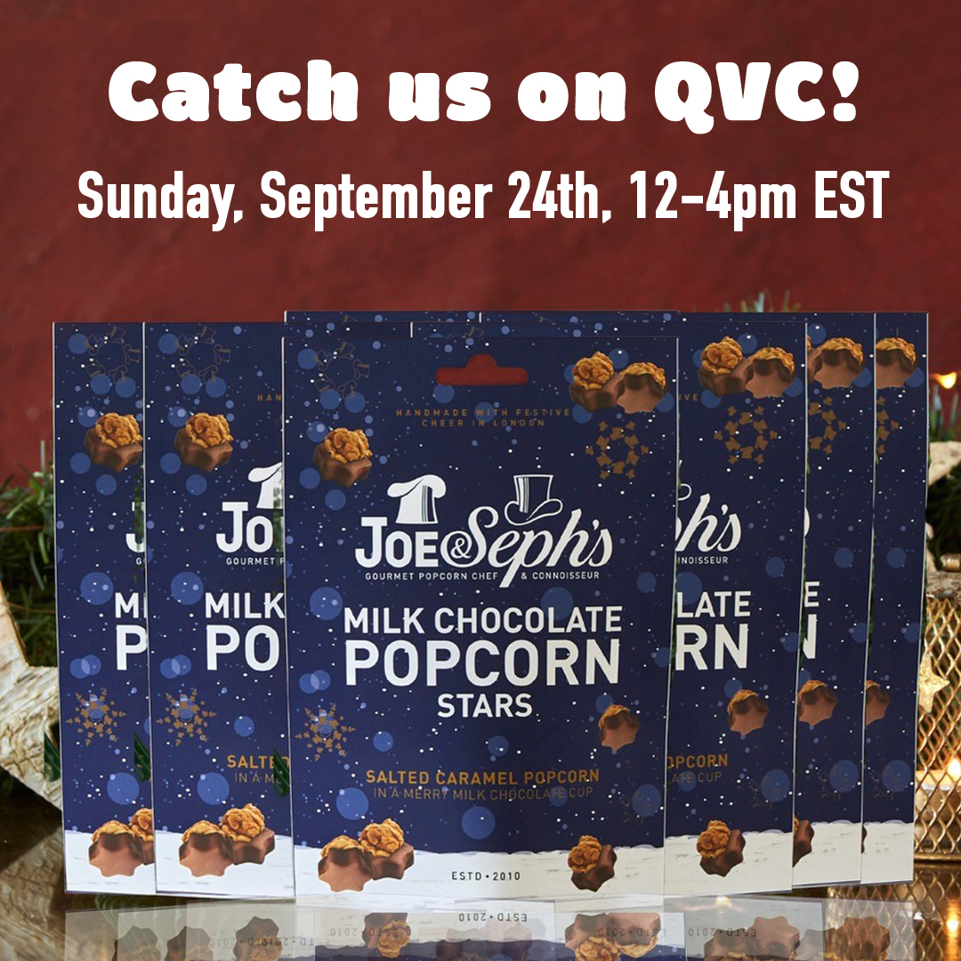 📣 Calling all our American popcorn lovers! 

We're making our way across the pond via QVC! Catch us live tomorrow (Sunday, 24th!) 12-4pm EST with our festive popcorn star bites ✨