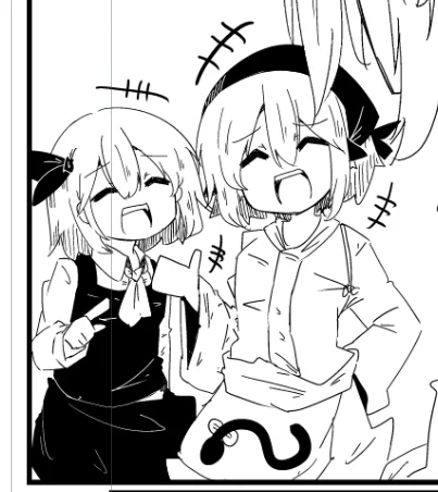 原稿の切り貼りばっかだけどこれ可愛く描けたヘヘヘ 