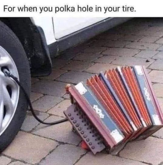 If you POLKA hole in your tire, call your local Schierl Tire &amp; Service center for a free repair!
