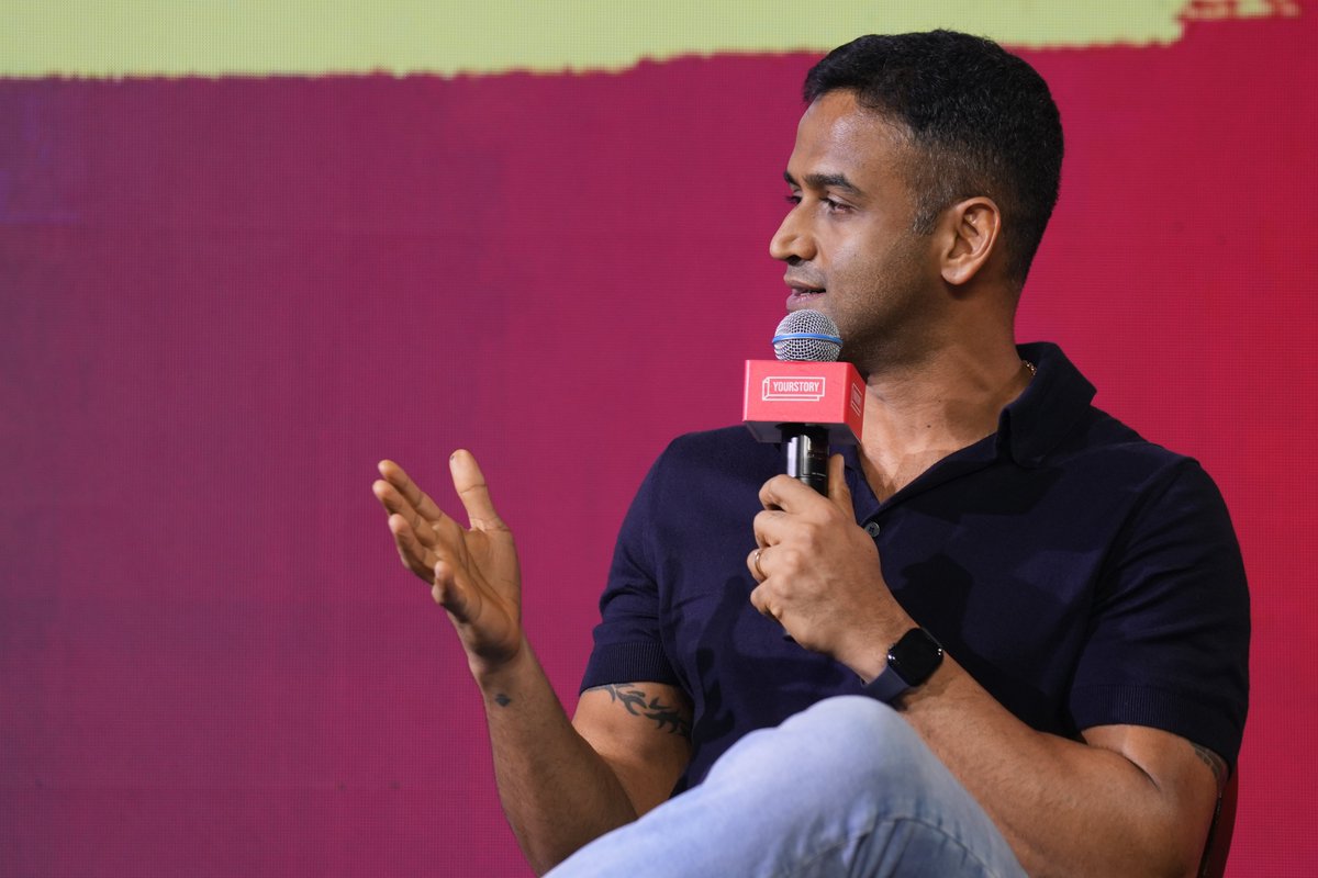 YourStoryCo's tweet photo. Building a business takes a lot of time. You can use artificial means to grow a tree but a forest takes time—it takes persistence. You can build a good valuation quickly, yes, says Nithin Kamath (@Nithin0dha), Founder & CEO, Zerodha (@zerodha) but a value-driven business is a different game and needs a lot of hard work.

#TechSparks2023 #TheGreatIndianTechade