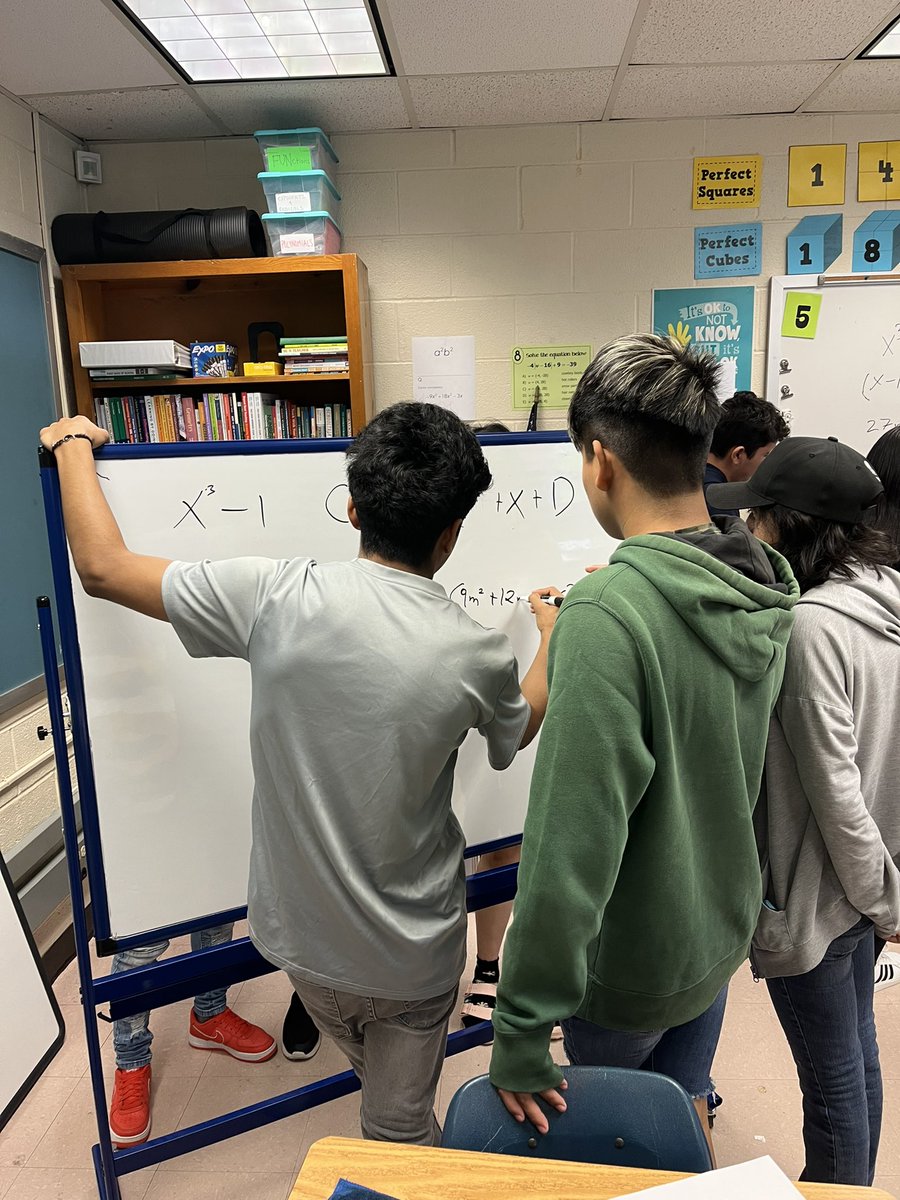 msgraymathclass's tweet image. So fun watching @PNaanou and Ms. Johnson’s Algebra 2 students work through a factoring string yesterday! Student discussions were rich and meaningful @FallsChurchHS @MathematicsFcps #buildingthinkingclassrooms #weareFC