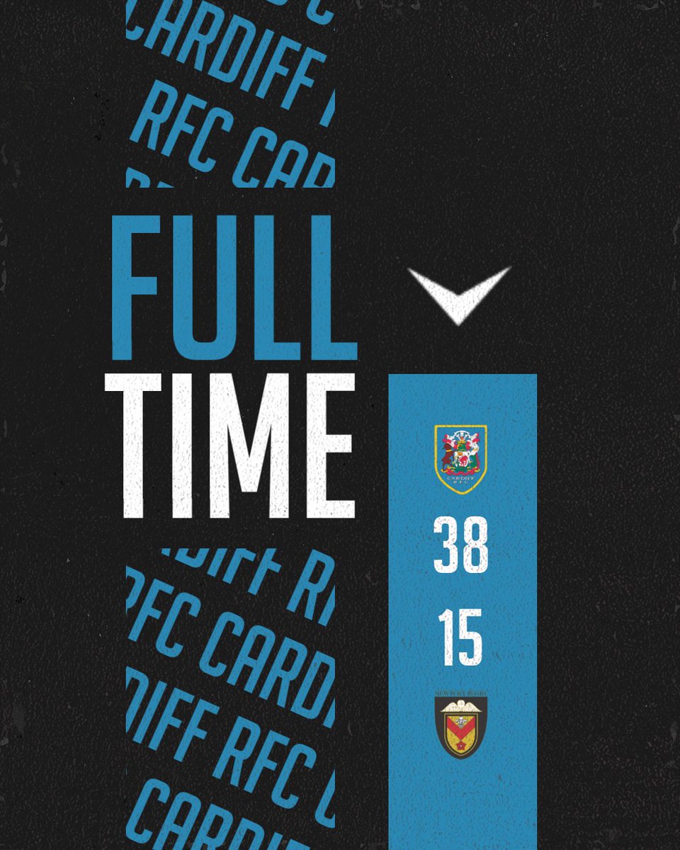 Full time at the Arms Park and Cardiff take the win

Cardiff - 38
<a href="/NewportRFC/">Newport RFC 1️⃣5️⃣0️⃣</a> - 15

We travel to Church Bank on Thursday as we take on Llandovery in the <a href="/IndigoPrem/">The Indigo Prem</a>. The game is being streamed by S4C Clic.
The next round of the cup is on the 9th December. 

<a href="/AllWalesSport/">All Wales Sport</a>