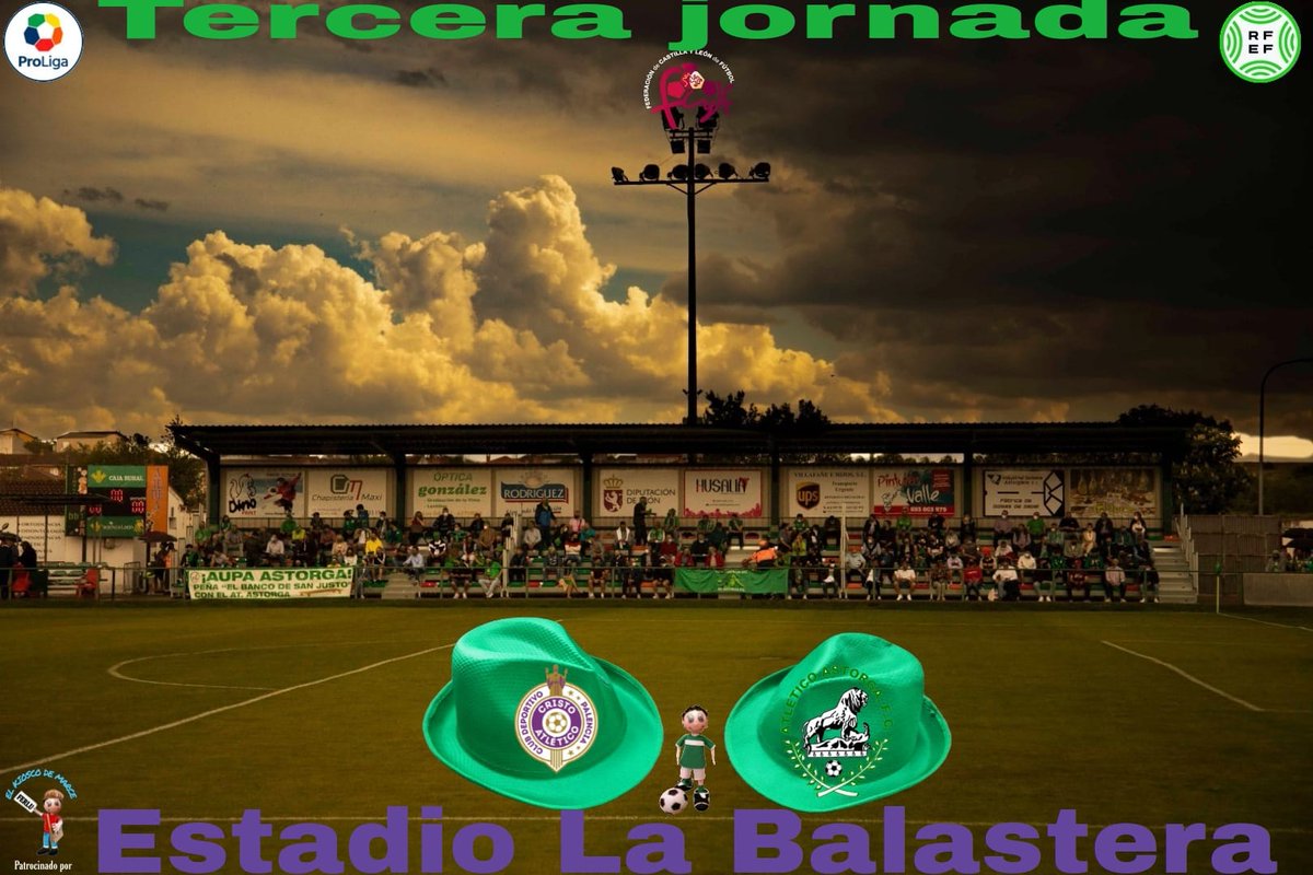 LigaRFEFAstorga's tweet photo. A 5️⃣0️⃣ minutos para el inicio del la 0️⃣ 3️⃣ jornada de @LigasRfef en #LaBalastera, ya estamos en Palencia para contar en vivo y en directo 

@PalenciaCristo *️⃣

@AtleticoAstorga *️⃣

Patrocinado por @ElKioscodeMarce https://t.co/fERZTfaArz
