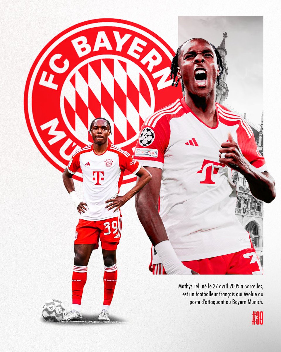 Maz_prod's tweet photo. Poster de @MathysTelGoat pour le match du @FCBayern_French.  
🇫🇷 x📷
#poster #posterdesign #football #Bayern #Mathystel #sportdesign https://t.co/JGRcSOUM0w