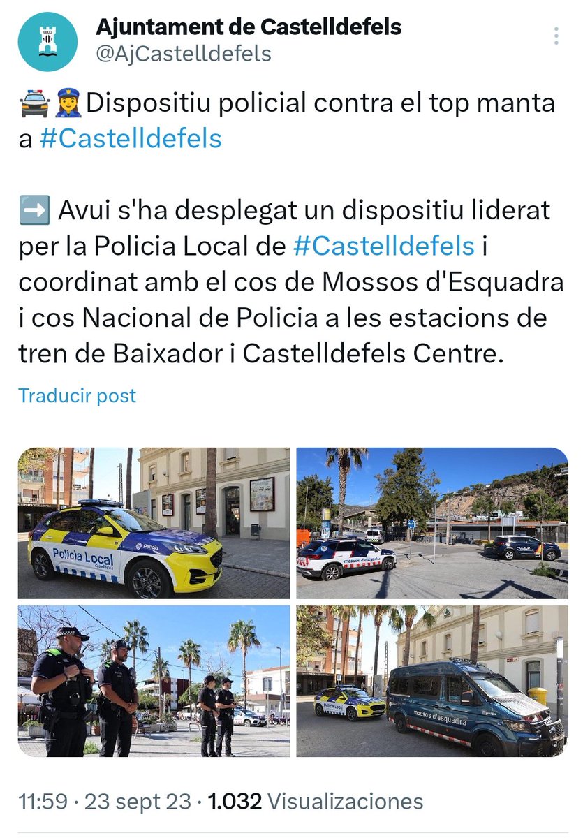 👉 El govern municipal (PP +SOM) demostra un cop més la seva manca d'empatia i la seva incapacitat per oferir una alternativa per a les persones migrants. Aquestes persones no són delinqüents. La seguretat ciutadana és això? Omplir les estacions de tren amb 3 cossos policials? 🧵