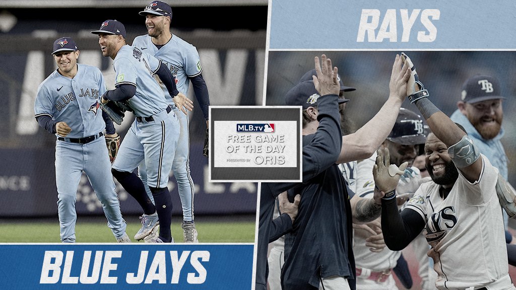 The @BlueJays look to extend their one-game lead of the 2nd AL Wild Card spot today against @RaysBaseball. Watch for FREE at 4:10 p.m. ET on #MLBTV, presented by @oriswatches. MLB.com/FreeGame