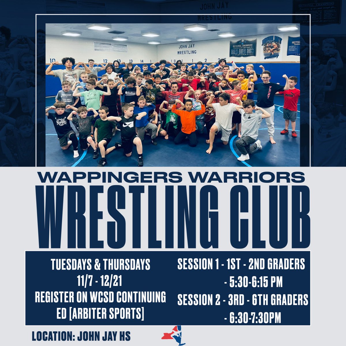 CoachPerry's tweet image. Please spread the word. I will be bringing back youth wrestling to Wappingers. The first 2 sessions start in Nov-Dec. Session 3/4 will be Jan-Feb. registration will begin in Oct.  DM me for more info

@KetchamWrestle @JohnJayWrestli1 @WCSDAthletic @wrestling_one @AHSWrestleTeam