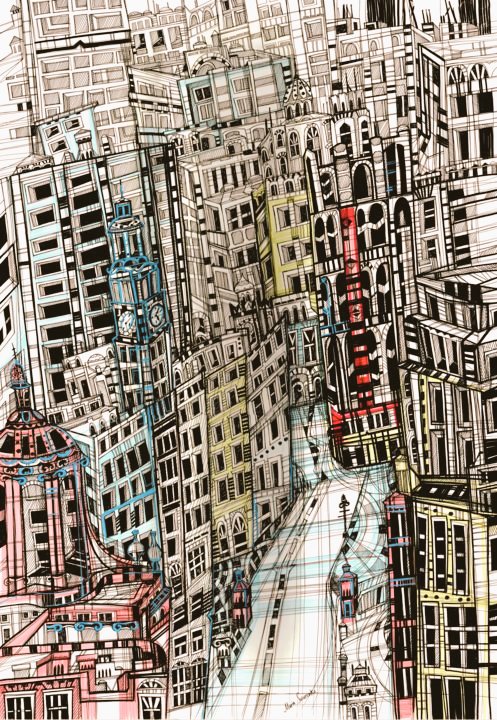 New York City, by Maria Susarenko, artist known for her cityscapes #WomensArt