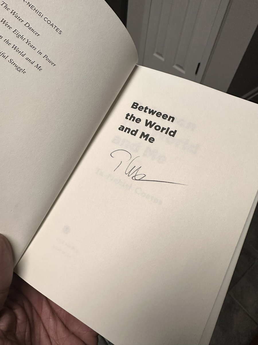 slicKGilchrist's tweet image. An Evening with Ta-Nehisi Coates was definitely time well spent! A super inspiring and edifying conversation — wrapped with a autograph! #IssaWin 

#TaNehisiCoates  
#2023FitzgeraldAward