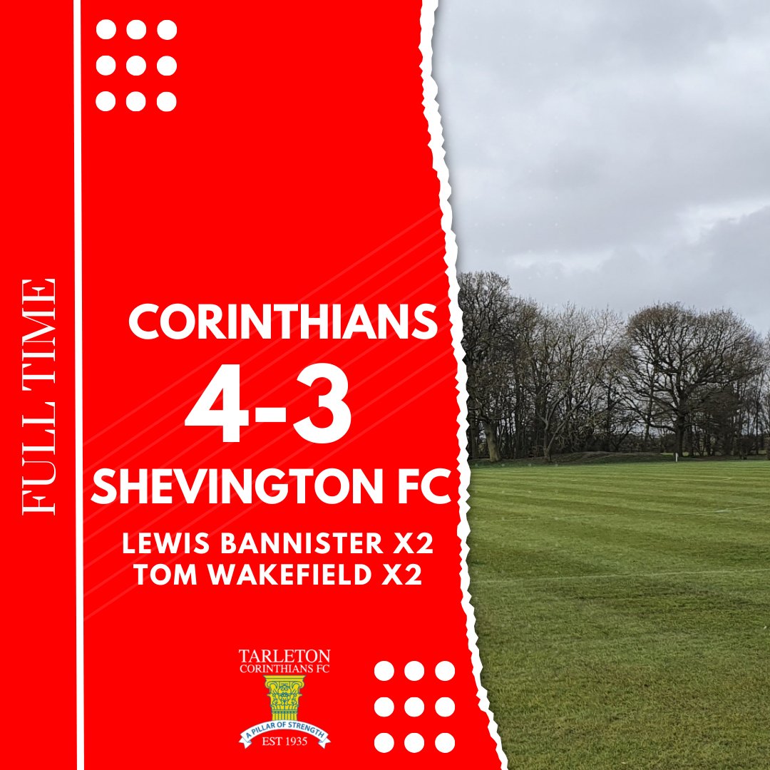 🚨𝗙𝗶𝗿𝘀𝘁 𝗧𝗲𝗮𝗺🚨 Result is in from Vicarage Lane Reds with a fantastic display but had to work hard for a 4-3 win A brace each for Lewis Bannister & Tom Wakefield ensured the 3 points are on their way back to Carr Lane Unbeaten in the first 3 league games now! ⚽️🔴⚪️