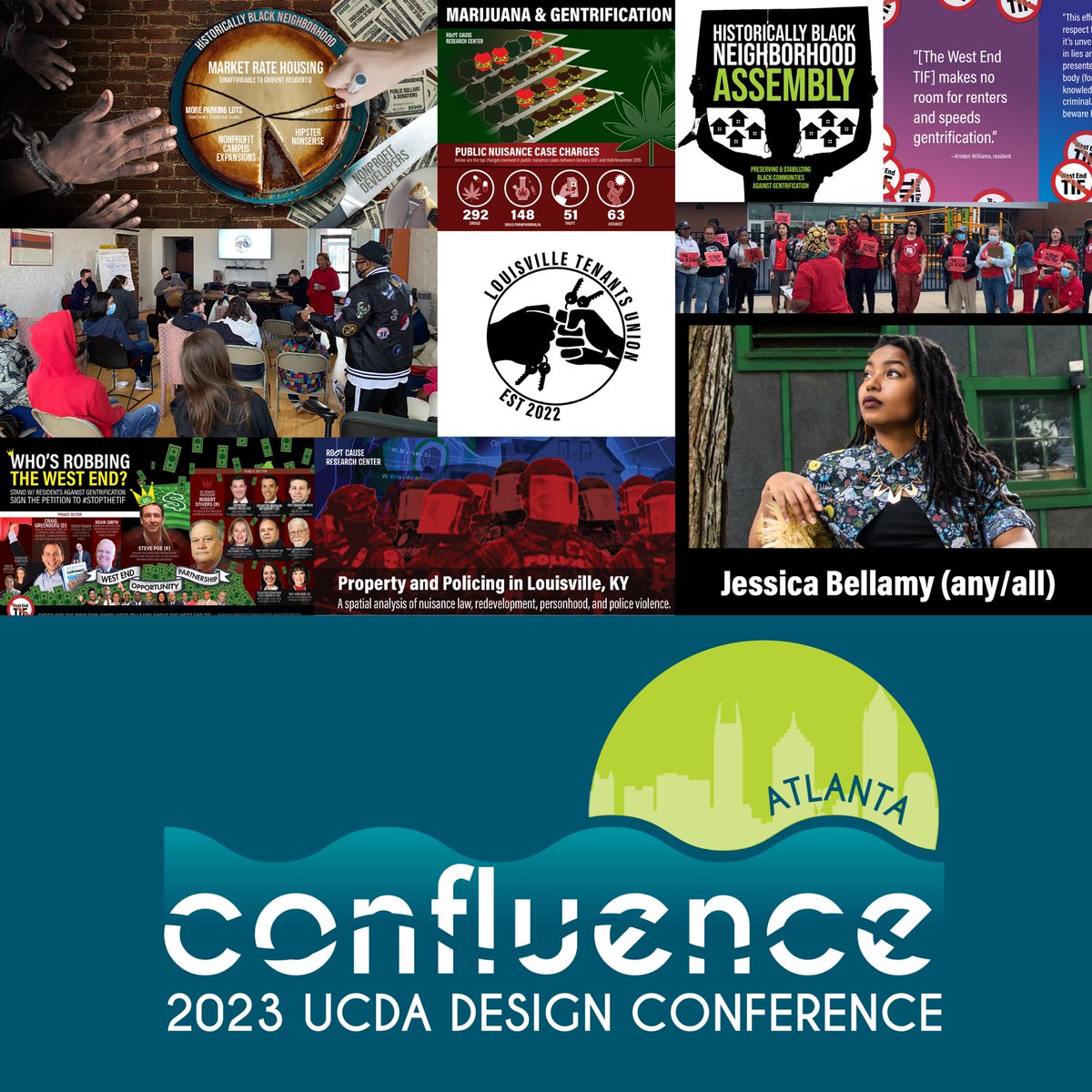 I'm excited to be a main stage speaker at the 2023 UCDA Design Conference! I’ll be talking about and show examples of the graphics I’ve created in support of our tenant organizing work here in Louisville, KY. #UCDA2023 #housingisahumanright