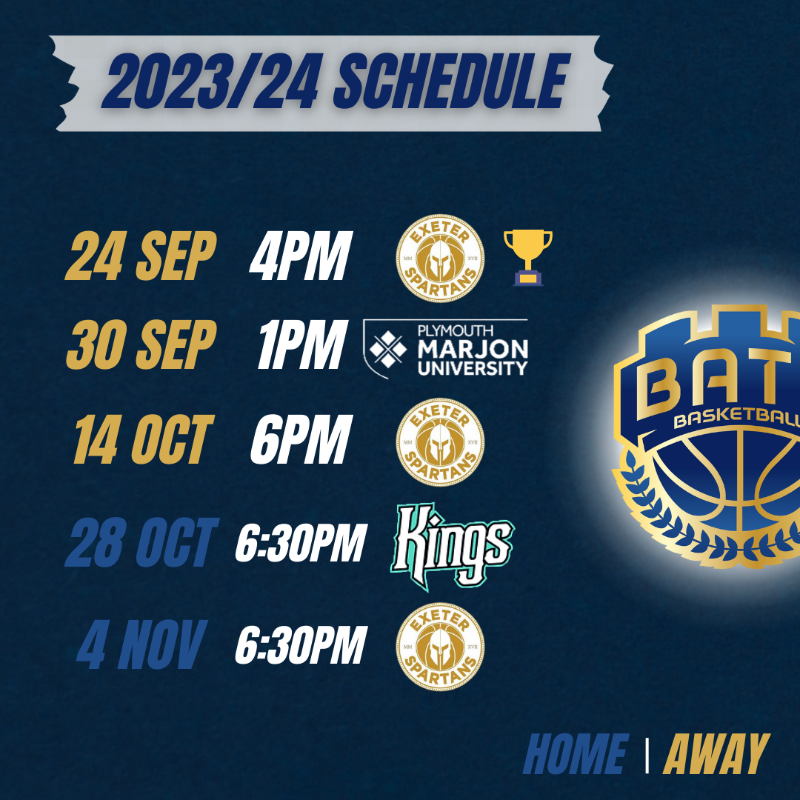BathBasketball's tweet photo. Our @NBLengland schedule has been released!

The season begins this weekend in the first round of the national cup - away at @exeterspartans 🏆

Home game ticket information coming soon 👀 

Read more on our website below:

#BathBasketball #BritishBasketball