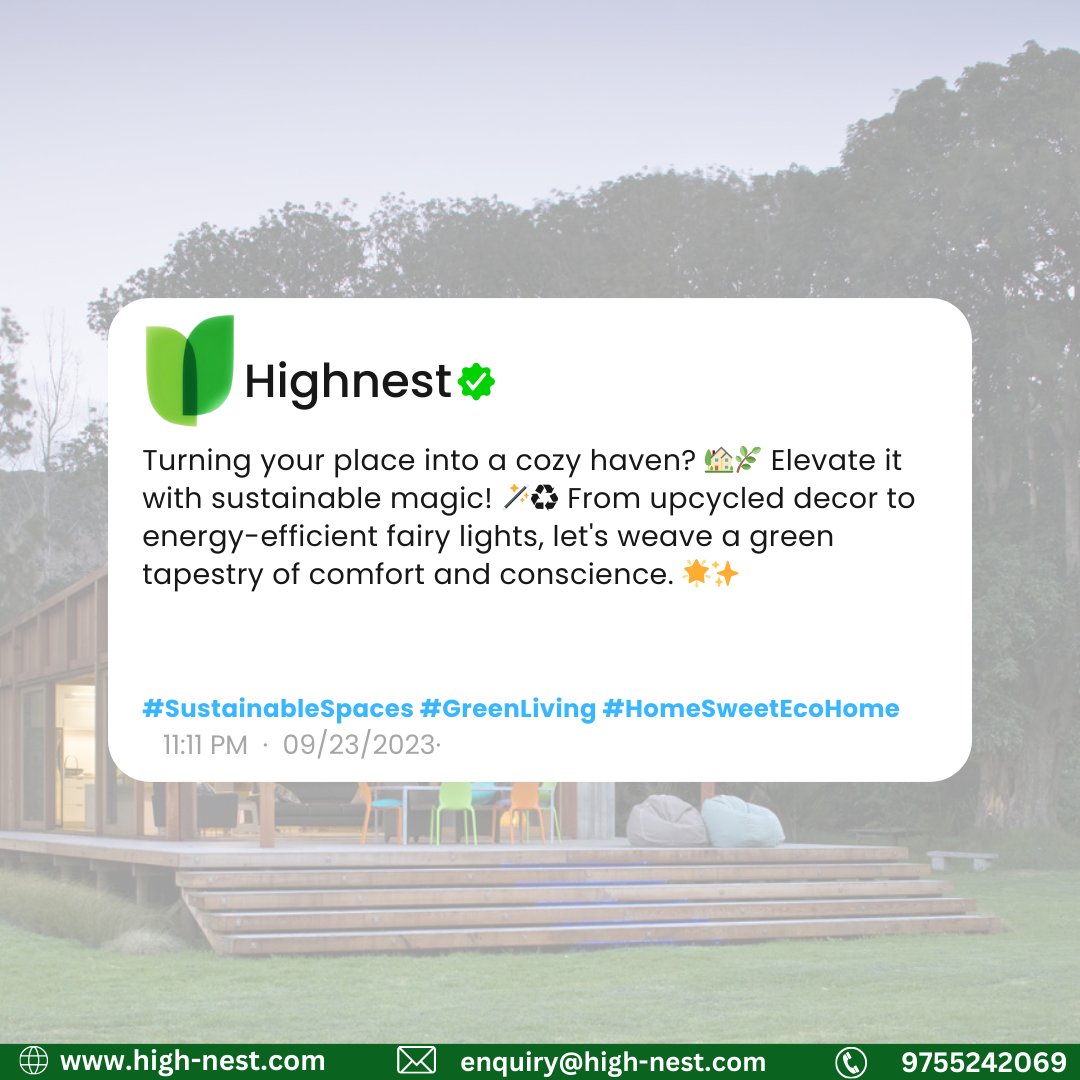 Highnest crafts serene sanctuaries that seamlessly blend eco-conscious design with cozy comfort, creating sustainable havens for mindful living. 🌱 For free consultation: high-nest.com ✉️ enquiry@high-nest.com #Sustainability #ecofriendlydesign #AFLFinals
